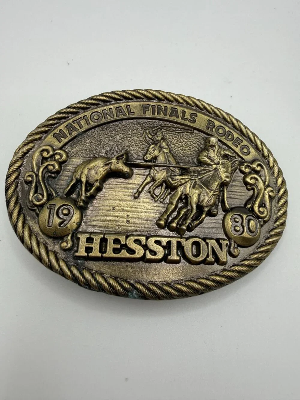 Vintage 1981 Hesston National Finals Rodeo Belt Buckle